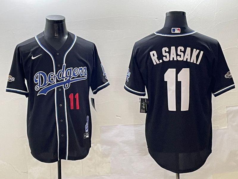 Men Los Angeles Dodgers 11 R.Sasaki Black Fashion Game 2025 Nike MLB Jersey style 30613